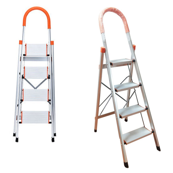 4 Step Aluminium Multi-Purpose Folding Ladder Light Weight Non Slip Platform