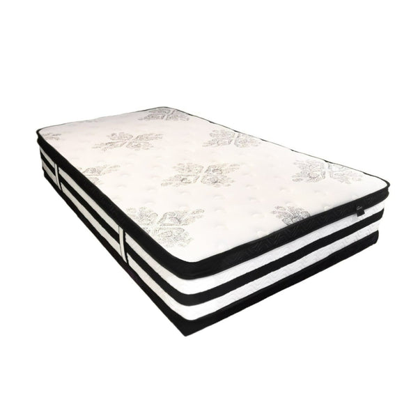Foret King Single Bed Mattress 5 Zone Plush Euro Top Foam Medium Firm 34cm