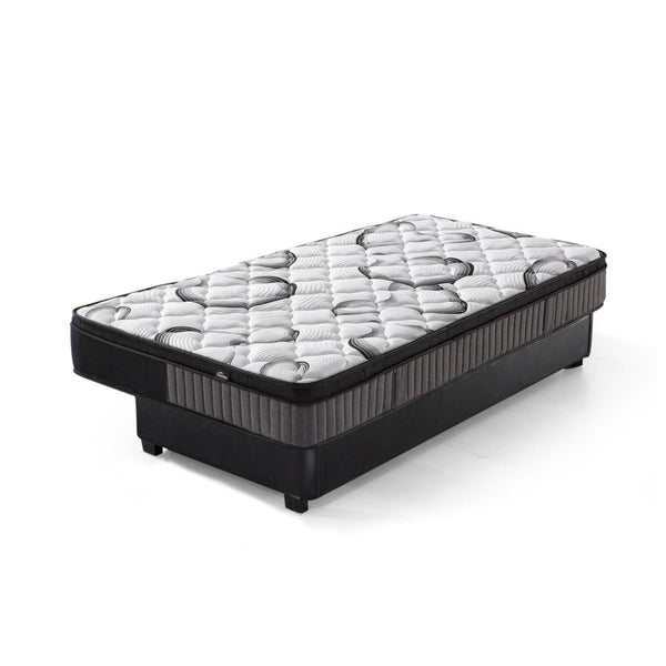 Foret Single Bed Mattress 9 Zone Euro Top Spring Memory Foam Super Firm 24cm