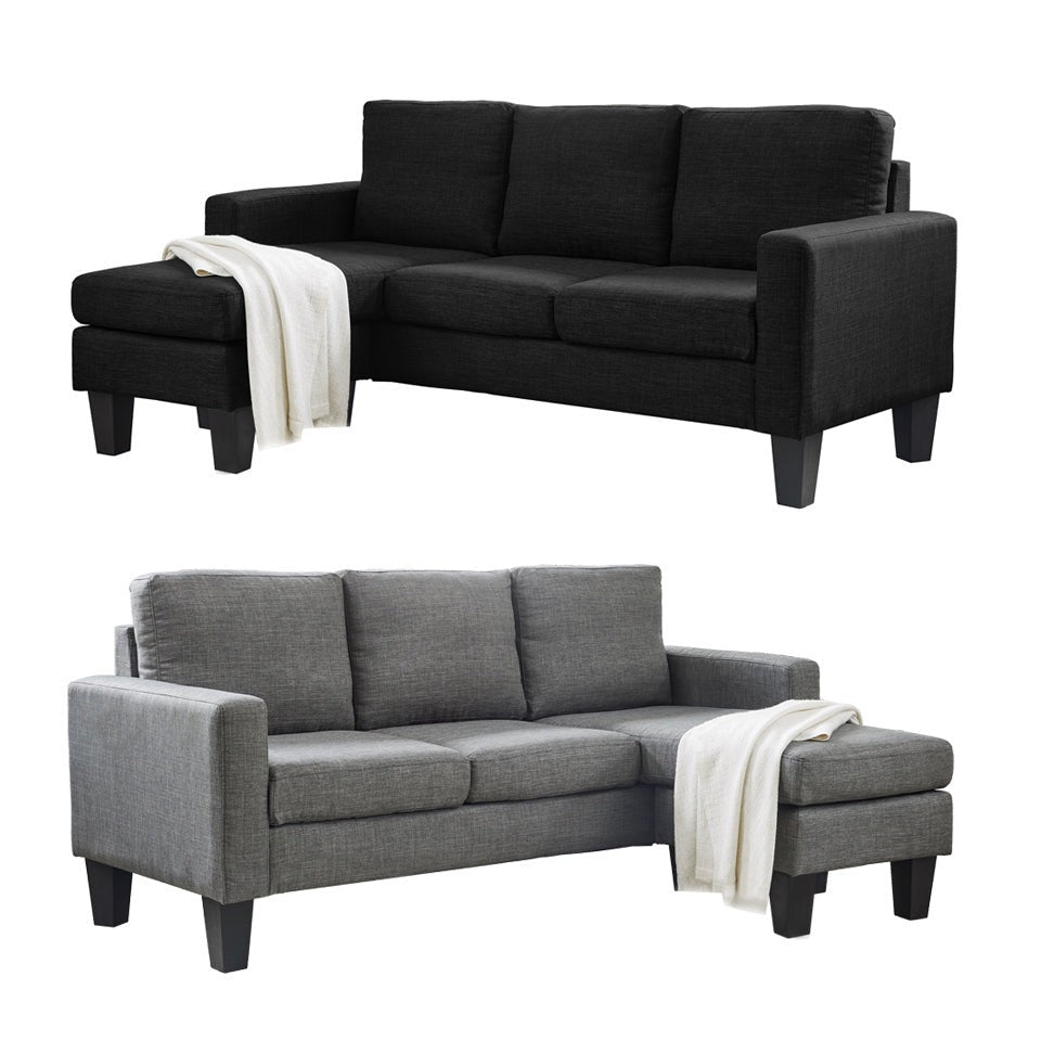 Foret 3 Seater Sofa Modular Corner Lounge Three Seat Couch Ottoman Fab ...