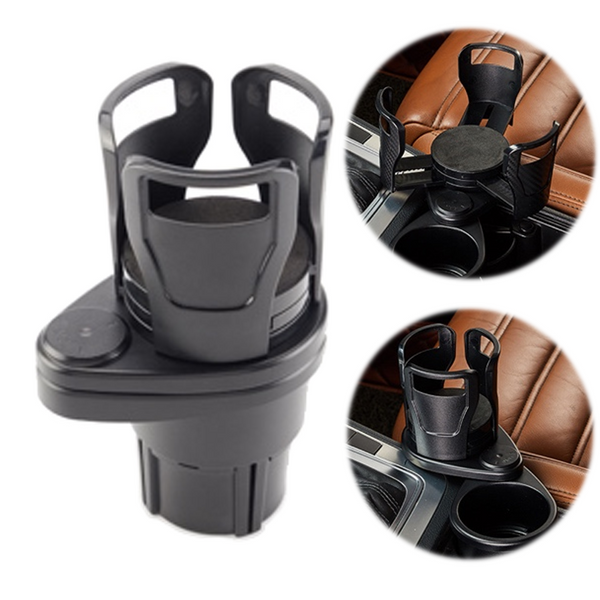 Adjustable 2in1 Car Seat Cup Holder Water Bottle Drink Coffee Food Storage Carry