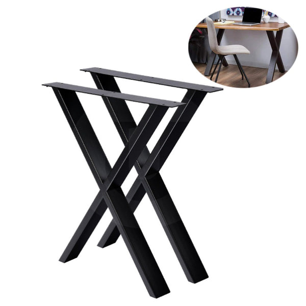 2x Table Legs DIY Coffee Dining Table Steel Metal Industrial Desk Bench X Shape