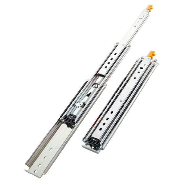 Drawer Slider 220kg Heavy Duty Slides Locking Lock 3-Section Full Extension 76mm Side Mounted Rails